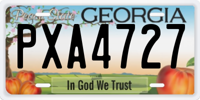 GA license plate PXA4727