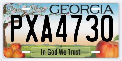 GA license plate PXA4730