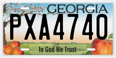 GA license plate PXA4740