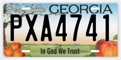 GA license plate PXA4741