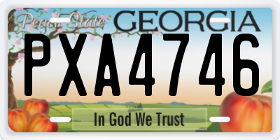 GA license plate PXA4746