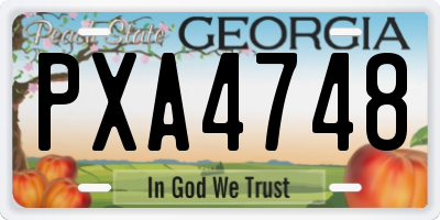GA license plate PXA4748