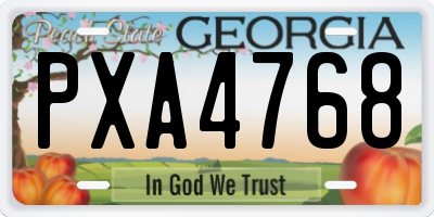 GA license plate PXA4768