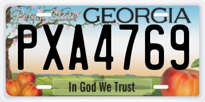 GA license plate PXA4769