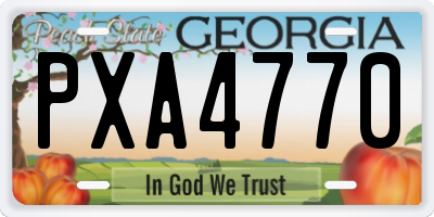 GA license plate PXA4770