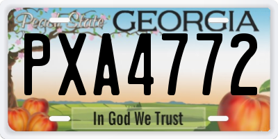 GA license plate PXA4772