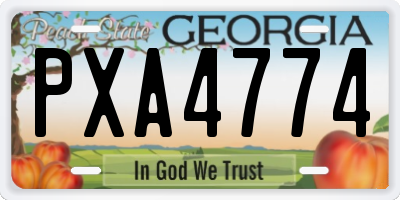 GA license plate PXA4774