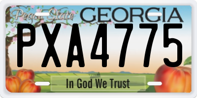 GA license plate PXA4775