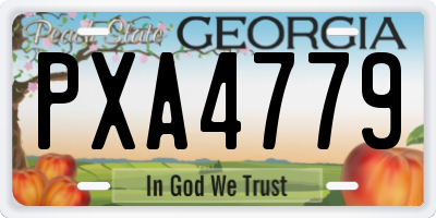 GA license plate PXA4779