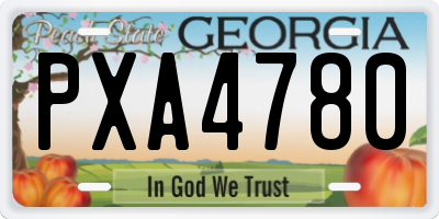 GA license plate PXA4780