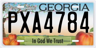 GA license plate PXA4784