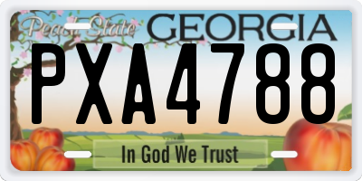 GA license plate PXA4788
