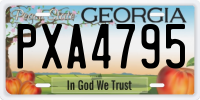GA license plate PXA4795