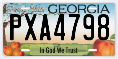 GA license plate PXA4798