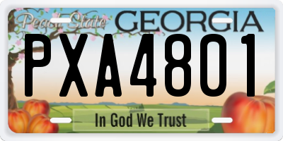GA license plate PXA4801
