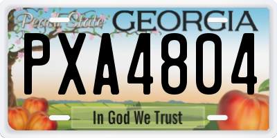 GA license plate PXA4804