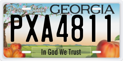 GA license plate PXA4811