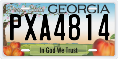 GA license plate PXA4814