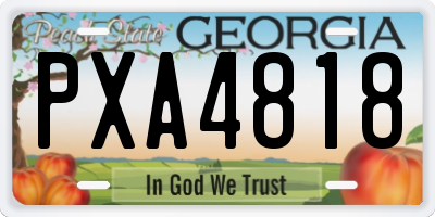 GA license plate PXA4818