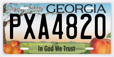 GA license plate PXA4820