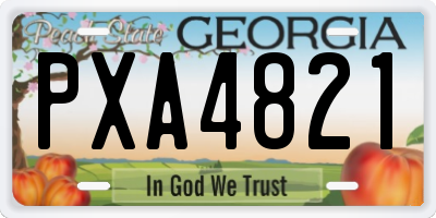 GA license plate PXA4821