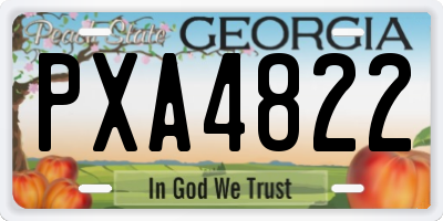 GA license plate PXA4822