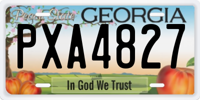 GA license plate PXA4827