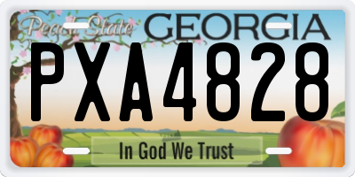 GA license plate PXA4828