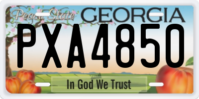 GA license plate PXA4850