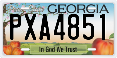GA license plate PXA4851