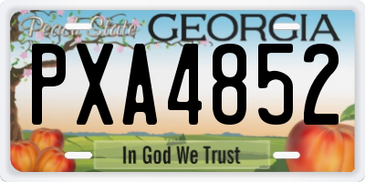 GA license plate PXA4852
