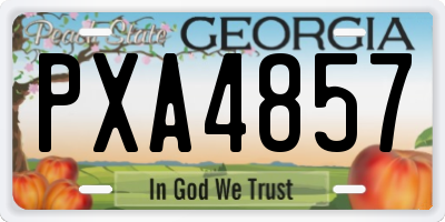 GA license plate PXA4857