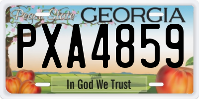 GA license plate PXA4859