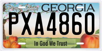GA license plate PXA4860