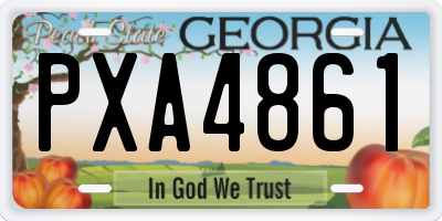 GA license plate PXA4861