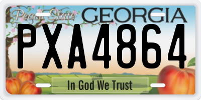 GA license plate PXA4864