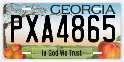 GA license plate PXA4865