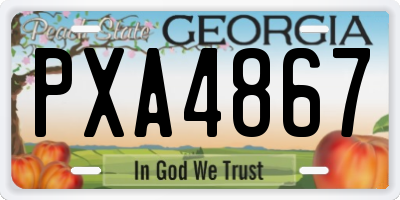 GA license plate PXA4867