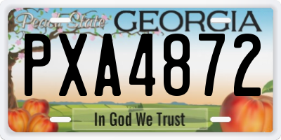 GA license plate PXA4872