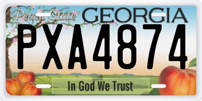 GA license plate PXA4874