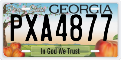 GA license plate PXA4877