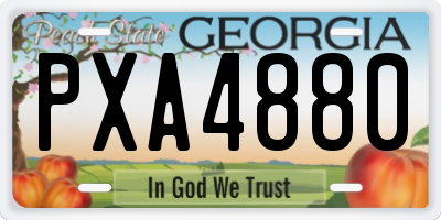 GA license plate PXA4880