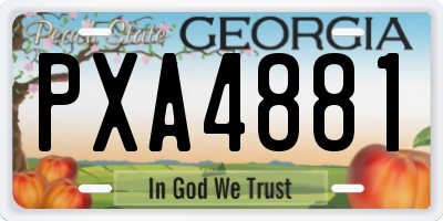GA license plate PXA4881