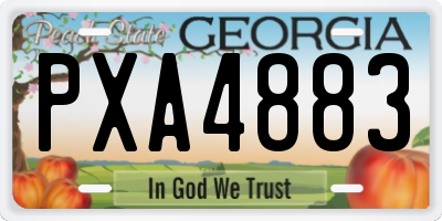 GA license plate PXA4883