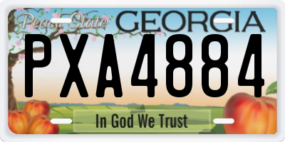GA license plate PXA4884