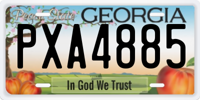 GA license plate PXA4885
