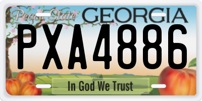 GA license plate PXA4886
