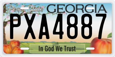 GA license plate PXA4887
