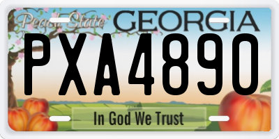 GA license plate PXA4890