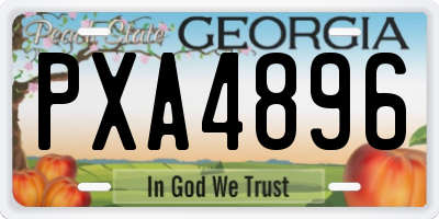 GA license plate PXA4896